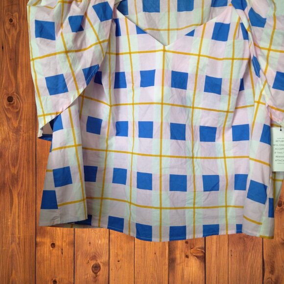 ELOQUII Women's Size 18 Short Puff Flutter Sleeve Pullover Blouse Geometric NEW - Picture 6 of 8